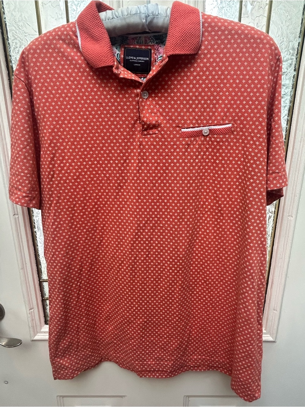 Red Micro-Pattern Polo